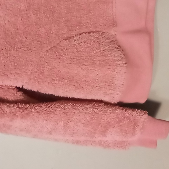 PINK 2 Piece Mauve Fuzzy Polyester Sleepwear Outfit w Pockets M - Picture 8 of 13